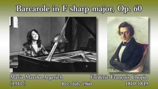 Chopin Barcarole Op 60 Argerich 1960 ショパン 舟歌 アルゲリッチ [upl. by Sirromed]