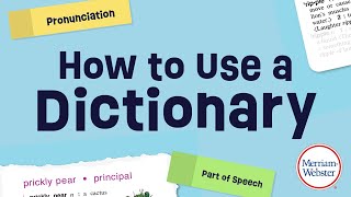 How to Use a Dictionary [upl. by Lebisor]