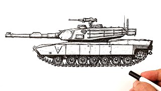 How to draw a Tank Abrams [upl. by Deyes736]