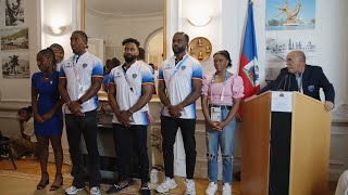 Cérémonie d’Accueil des Athlètes Haïtiens aux JO de Paris 2024 par l’Ambassade d’Haïti en France [upl. by Idnir]