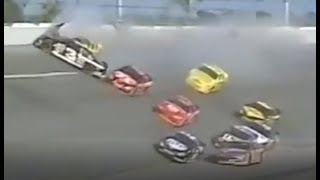 Dale Earnhardt Fatal Crash w Dale Jr MRN Interview  Full Speed Replays Better Audio [upl. by Thera45]