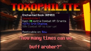 Leveling the OMG NEW ENCHANT TOXOPHILITE on 8 Terminators Because Yes  Hypixel Skyblock [upl. by Jegger]