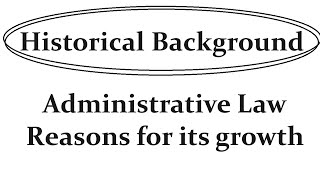 Historical Background of Administrative Law and reasons for its growth [upl. by Trey]