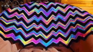 Easy Beginner Friendly Crochet Chevron Blanket  Thunderbolts and Lightning [upl. by Patti]