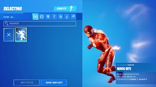 NEW The Flash EMOTE Quick Bite Fortnite Battle Royale [upl. by Nnalyrehs]