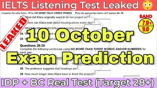 10 October 2024 IELTS LISTENING PRACTICE TEST 2024 WITH ANSWERS  IELTS EXAM PREPARATION  IDP amp BC [upl. by Llirpa709]