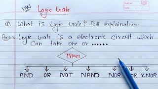 What is Logic Gate full Explanation  AND OR NOT NAND NOR XOR amp XNOR Gates [upl. by Canter261]