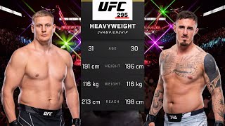 Sergei Pavlovich vs Tom Aspinall Full Fight  UFC 295 Fight Of The Night [upl. by Einalam521]