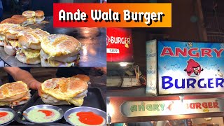 Ande Wala Burger 🍔  Best Burger at FB Area  food foodie streetfood karachifood [upl. by Adnahsed]