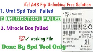 iTel A48 Frp Remove Spd Tool  iTel A48 Frp Unlock Spd Tool  iTel A48 Frp Bypass Spd Tool [upl. by Rebekah]