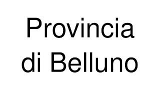 How to Pronounce Provincia di Belluno Italy [upl. by Alrak]