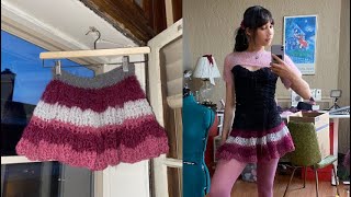 how to crochet a skirt for beginners step by step [upl. by Leizo370]