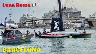 Luna Rossa Italy leaves Port for America’s Cup Round Robin in Barcelona Spain [upl. by Kelila593]