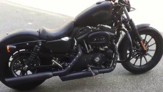 Harley Davidson Sporster 883 Iron Progressive 412 shock amp LePera Bare Bone Solo Seat [upl. by Acinoreb825]