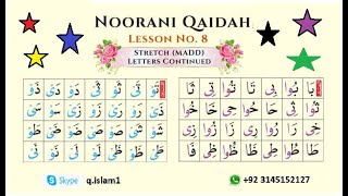 Noorani Qaida lesson 8  Huroof e Madd  Huroof al Leen  huroof e leen  Arabic Alphabet easy [upl. by Giffard987]