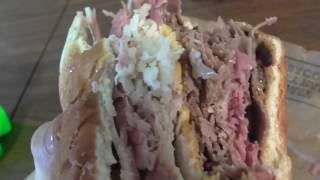 Food Reviews Arbys Meat Mountain Sandwich Arbys Biggest Sandwich Alpena Michigan 2017 [upl. by Annayhs]