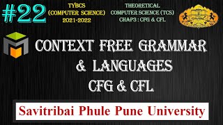 TCSChap3  Context Free Grammar amp Languages  TCS  TOC  SPPU  Pune Univ [upl. by Ailsa796]