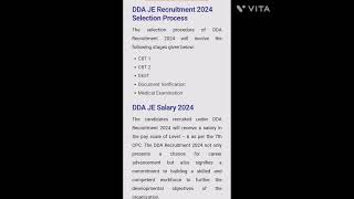 DDA JE Recruitment 2024 Notification Eligibility Application Form Salary🔥 dda [upl. by Ennyl]