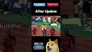 Fruits Before After Update Belike bloxfruits memebloxfruits dogmemes dragonfruit [upl. by Eyatnod391]