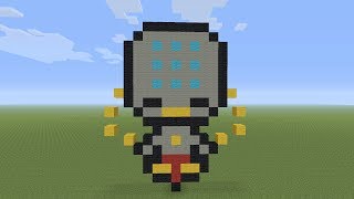 Minecraft Pixel Art  Mini Zenyatta From Overwatch [upl. by Linc824]