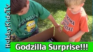 Godzilla HobbyKids Reaction to Open Box Surprise [upl. by Assirol694]