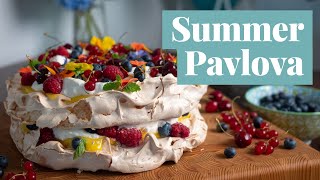 The Easiest Pavlova Recipe with Lemon Curd amp Summer Berries [upl. by Kaufmann]