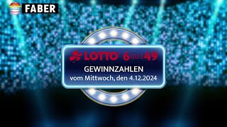 FABER Lotto · LottoGewinnzahlen vom Mittwoch den 04122024 [upl. by Tchao]