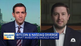 Grayscale CEO on what investors need to know about bitcoins divergence from Nasdaq [upl. by Worrell685]