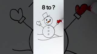 Draw 8 to sonwman easy drawing ideas for kids Merry Christmas kids easydrawing snow kidsart [upl. by Lorilyn]