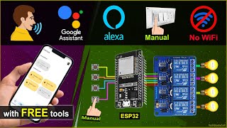 IoT based ESP32 projects using Google Assistant Alexa amp Sinric 2024 [upl. by Alyar]