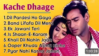 Kachche Dhaage movie all songs Jukebox  Ajay Devgan Manisha Koirala Nusrat Fateh Ali Khan Lata m [upl. by Selena]