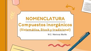 Nomenclatura inorgánica Sistemática Stock y tradicional [upl. by Nahtanaoj]