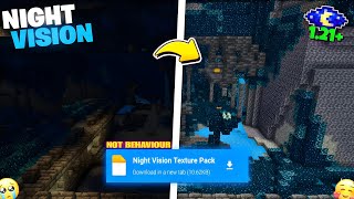 Best NIGHT VISION Texture Pack For Minecraft PE 121 in Hindi 100 Working [upl. by Livesay]