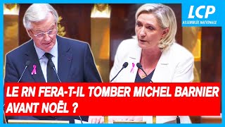 Le Rassemblement national feratil tomber le gouvernement de Michel Barnier avant Noël [upl. by Skye]