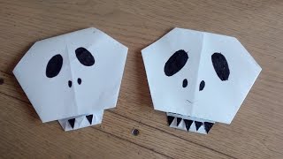 origami facile  le crâne dHalloween the skull par Alexandre 6 ans [upl. by Yokum]