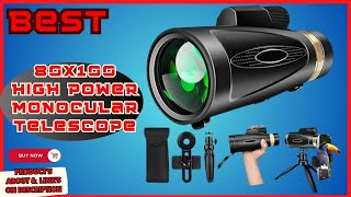 Best 80x100 High Power Monocular Telescope with Smartphone Adapter Tripod Review [upl. by Ynnavoeg]