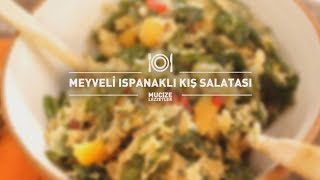 Meyveli Ispanaklı Kış Salatası Tarifi mucizelezzetler [upl. by Giorgia]