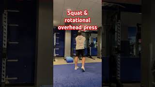 Try this for rotational strength and power  the Landmine squat plus rotational overhead press [upl. by Annawyt]