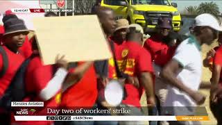 Numsa Strike  Protest continues over Menzies Aviations payment structure [upl. by Grearson]