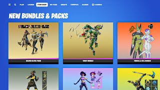 All New Skin Bundles showcase in Fortnite TMNT Gilded Elites Frieza amp Cell [upl. by Ardnos]