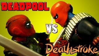 DEADPOOL vs DEATHSTROKE Stop Motion [upl. by Ashbey]