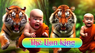 The Lion King And Monk Video Hd 🦁🐯🌿 Cute Monk and Lion Story 🦁🔥✨ Monk  Lion [upl. by Solahcin]