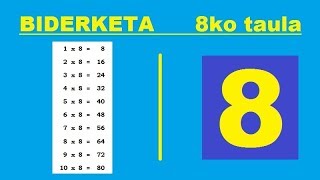 BIDERKETA  8ko TAULA [upl. by Bernetta]