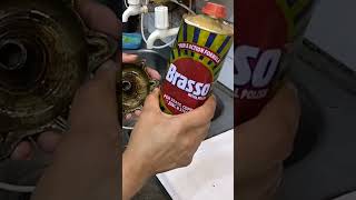 Easy cleaning of brass puja items using Brasso diwalipuja diwalicleaning brass easydiy pooja [upl. by Ashlen]