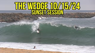 The Wedge Where Sunset Meets Surf amp Chaos October 15th 2024 [upl. by Duaner]