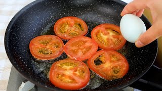 1 Tomato with 3 eggs Quick breakfast in 5 minutes Super easy and delicious omelet recipe [upl. by Ajroj690]