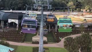 Walt Disney World Skyliner Gondola HD video Epcot  Hollywood Studios [upl. by Fradin]