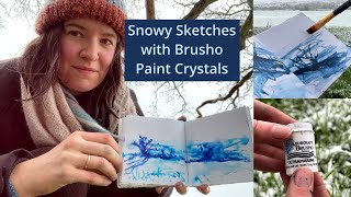 Sketching in the Snow with Brusho Paint Crystals [upl. by Fortunna]