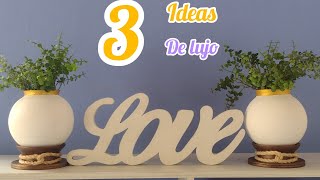 3 IDEAS de LUJO con JARRONES de vidrio 😱parecen de ALTA GAMA [upl. by Jaclyn528]