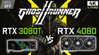 RTX 3080 Ti vs RTX 4080 in Ghostrunner 2  4K  Benchmark [upl. by Zoba]